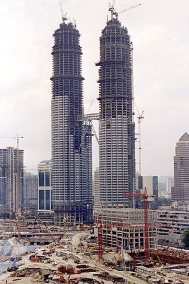 petronas twin towers construction